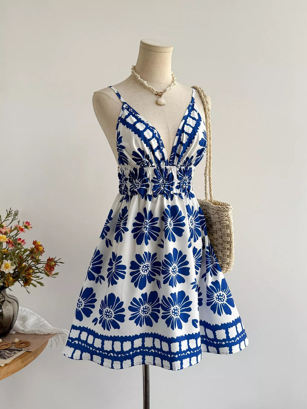 Floral V-Neck Mini Dress