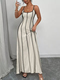 Contrast Trim Spaghetti Strap Maxi Dress