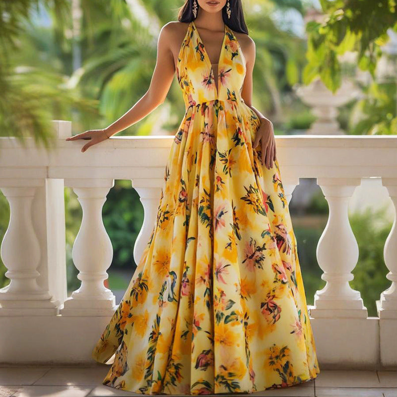 Floral Print Spaghetti Strap Maxi Dress
